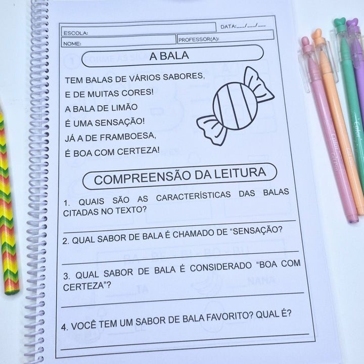 Apostila sílabas simples com textos