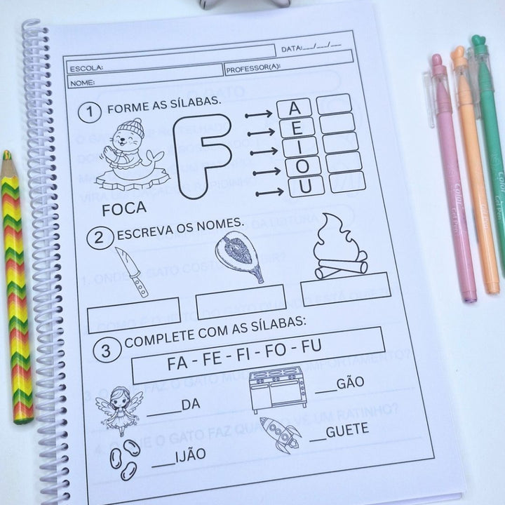 Apostila sílabas simples com textos